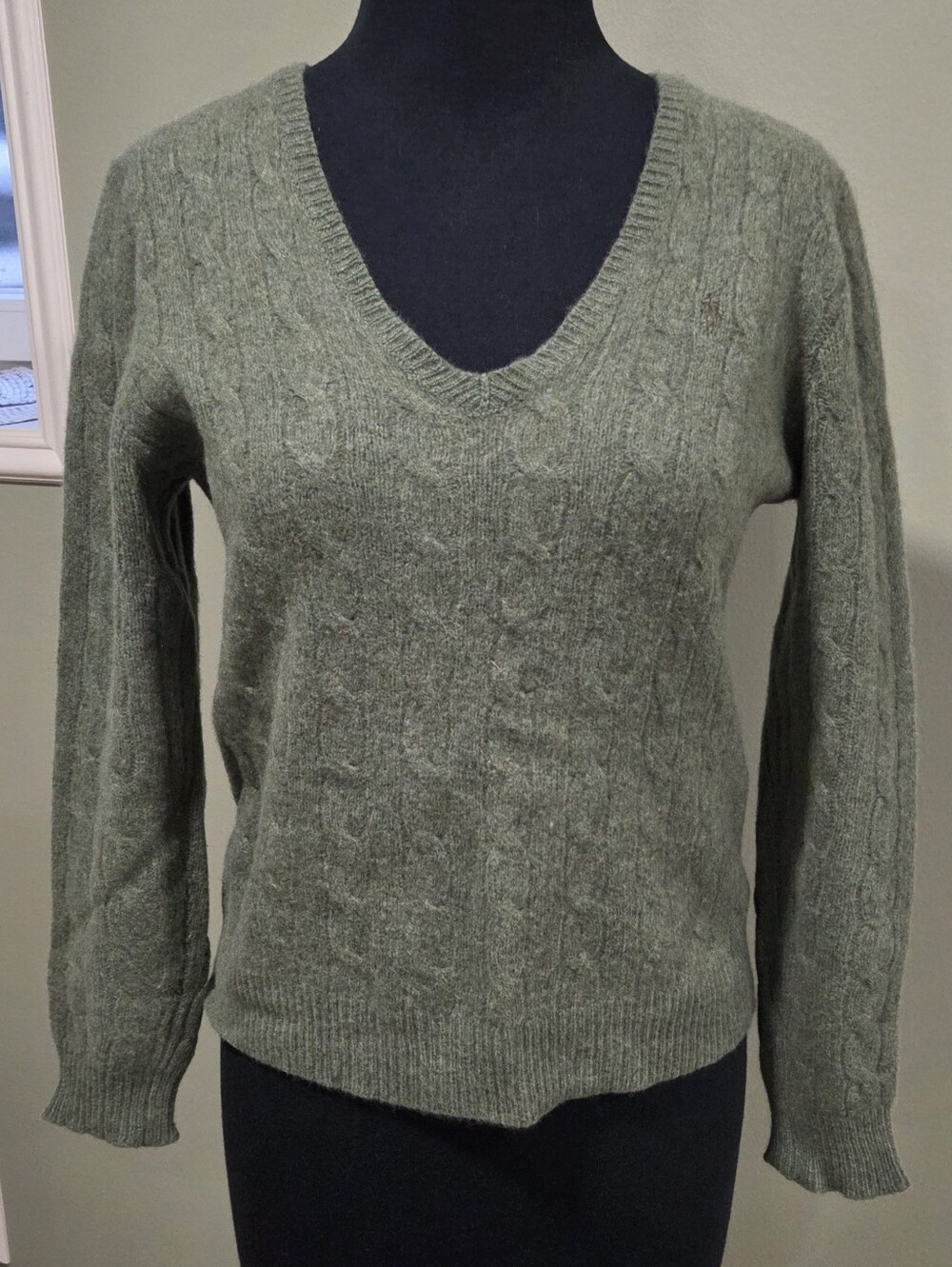Polo Ralph Lauren Merino Wool Cashmere Sweater Sage Green M